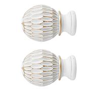 Angoily 2pcs Curtain Rod Finials Curtain Pole End Honeycomb Curtain Rod Decorative Head Unique Finials for 20-22mm Diameter Curtain Rods Curtain Decoration Accessories