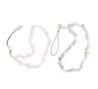 Angoily 2pcs Cute Camera Wrist Strap: Stone Beaded Phone Strap - Cellphone Lanyard Charm- Stylish Mobile Phone Decorative Accessories
