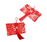 Angoily 2pcs Deluxe Chinese Spring Festival Red Packets Elegant Hongbao for Year Money Wedding Birthday Rich Colors for Jewelry Storage