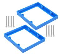 Angoily 2pcs Double Gang Screw Mount Socket Box Extender, Medium Blue Plastic Electrical Outlet Box Extension for Home, Office, and Dorm Use
