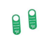 Angoily 2pcs Double Sided Hotel Door Sign Please Welcome Knock Sign Modern Door Knob Hanger for Home Office Hotel Use Unique Design for Rest Work