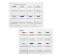 Angoily 2pcs Dry Erase Board for Wall Reusable Monthly Planner Board 12"x16" PVC Self Adhesive Backing Instant Application Convenience for Fridge and Glass Use by Students and Families