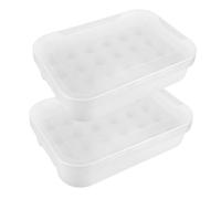 Angoily 2pcs Egg Carton Crisper Stackable Storage Bins for Fridge Organization Egg Dispenser Type for Easter Carton and Fridge Rack