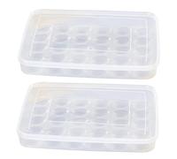 Angoily 2pcs Egg Carton Design Fridge Egg Holders Bpa Plastic Storage Box Lid for Refrigerator