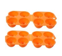 Angoily 2pcs Egg Storage Box for Refrigerator, Plastic Egg Holder with 4 Grids, Space-saving Reusable Tray for Kitchen Storage, Prevents Cracking