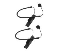 Angoily 2pcs Elastic Pen Lanyard Retractable Spring Adhesive Pen Clip and Silicone Antislip Ring Anti-Lose Stylus Strap for Drawing Tablet and Counter Black
