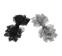Angoily 2pcs Elegant Organza Bow Clips for Women with Strong Hold and All-day Wear, Hair Accessories for Prom Nights and Bridal Events