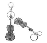 Angoily 2pcs Elegant Violin Keychain Set for Women, Stylish Musical Instrument Pendant Made of Rhinestone and Zinc Alloy, Multifunctional Design Purse Accessory Suitable for Occasion