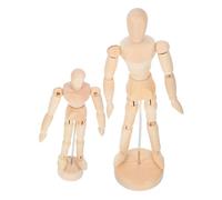 Angoily 2pcs Flexible Wooden Art Mannequin with Movable Joints Human Figure Models for Anatomy Study Sketching Painting DIY Surface for Artists and Sculptors
