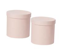 Angoily 2pcs Floral Arrangement Boxes Round Flower Box for Wedding Proposal Birthday DIY Bouquet Container Pink Cylindrical Design for Home and Flower Shops