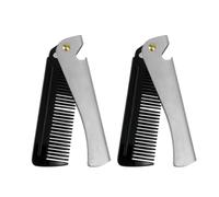 Angoily 2pcs Folding Travel Hair Comb Portable Fine Tooth Foldable Pocket Comb for Men and Women Hairdressing Grooming Styling Compact Stainless Steel for Everyday Use