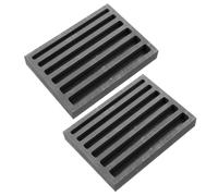 Angoily 2pcs Graphite Casting Ingot Molds 6-Slots High Temperature Withstand Precision Engineering Black Metal Melting Mold for Refining and Casting Brass Copper