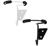 Angoily 2Pcs Hair Dryer Holder Wall Mount Hair Tool Organizer Rack for Bathroom and Salon, Space-Saving Blow Dryer Storage Stand for Women, Black and White