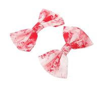 Angoily 2pcs Halloween Hair Barrettes Red Cotton Material Lovely Bowknot Clips Practical Hair Accessories for Women and Suitable for Halloween and Entertainment Park
