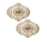 Angoily 2pcs Handmade Crochet Lace Tablecloths Hollow Doilies Home Decorative Covers for Living Room Coffee Table Dustproof Vintage Style