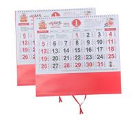 Angoily 2pcs Hanging Chinese Lunar Calendar Year Snake Wall Calendar for Home and Office Traditional Monthly Daily Planner with Lucky Snake Design and Rich