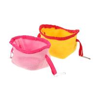 Angoily 2Pcs Hanging Warm Pet Nest for Hamsters and Birds - Soft Winter Hammock Bed for Parakeets, Cockatiels, Conures, Budgies - Cozy Cage Sleeping Hideaway in Light Pink and Yellow