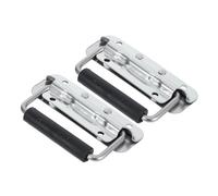 Angoily 2pcs Heavy Duty Folding Pull Handle Stainless Steel Spring Loaded with Rubber Grip for Toolboxes Chest Cases Crates Storage Easy Installation Comfortable Use