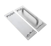 Angoily 2pcs Heavy Duty Stainless Steel Fire Door Plate Handle Push Pull Sliding Gate Handle for Residential Commercial Public Spaces
