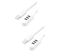 Angoily 2pcs Hub Fast Charger Converter Extension Line Compact Multi-port Charger Station