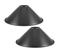 Angoily 2pcs Industrial Style Black Metal Lamp Shades, Vintage Cone Pendant Light Covers with Sturdy Construction and Easy Installation, for Bar and Restaurant Lighting Renovation