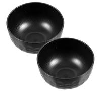 Angoily 2pcs Japanese Soup Bowls Set Black Turtle Shell Pattern Miso Soup Bowls Small Japanese Rice and Food Serving for Traditional Dining