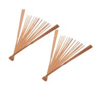 Angoily 2pcs Japanese Style Bamboo Fan Frame Folding Fan Accessories Crafting Vintage Ancient Bamboo Skeleton for Wedding Party Home Decor