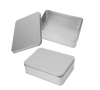 Angoily 2pcs Large Rectangular Iron Storage Box for Letters Cards Coins Candy Organizer with Smooth Design Safe to Open Suitable for Party Wedding and Festival Use