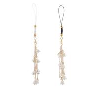 Angoily 2pcs Lily Valley Mobile Phone Lanyard Flower Beaded Strap for Phone Accessories Charm Cute Decoration Strap String for Women Fashion Use as Decoration Cute