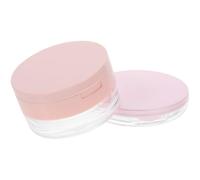 Angoily 2pcs Loose Powder Container Set with Mirror and Portable Mini Body Powder Puff Case for Travel and Makeup Storage 20g -Top