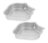 Angoily 2pcs Mini Cake Mold Baking Tray Set Carbon Steel Non-Stick Fluted Cake Pans Strawberry and Heart Shapes Practical and Healthy Bakeware Home and Professional