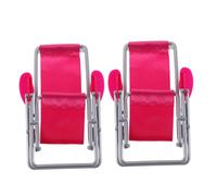 Angoily 2pcs Mini Folding Beach Chair Portable Dollhouse Furniture Ornament for DIY Crafts Seaside Micro Landscape Durable Compact Design for Creative Decor