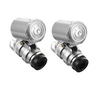Angoily 2Pcs Mini Microscope with LED Light Portable Pocket Magnifier for Currency Detection Jewelry Authenticity Hobbies Lightweight Construction