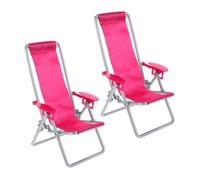 Angoily 2pcs Miniature Pink Beach Chair Realistic Dollhouse Furniture Decoration Space Saving Mini Chairs for Craft Projects and Home Display
