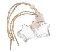 Angoily 2pcs Ml Car Perfume Pendant Glass Bottle with Elegant Wood Cap and Stylish Thread, Compact Design Aromatherapy Diffuser for Car and Home Interior Decoration