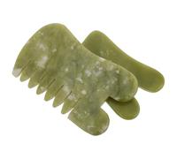 Angoily 2pcs Natural Jade Gua Sha Facial Tools Set with 5.3x7.2cm 9.2x6.1cm Scraping Boards for Face Massage and Muscle Relaxation