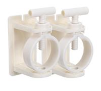 Angoily 2pcs No Drill Curtain Rod Brackets Self Adhesive Wall Mounted Rod Holders White for Bathroom Kitchen Bedroom Window Support