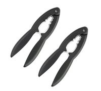 Angoily 2pcs Nutshell Opener Tools Nuts Clamp Handheld Design Alloy and Pp Material Black Sturdy Crumbling Hard Shell Food Kitchen Use