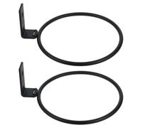 Angoily 2pcs Pet Feeding Bowl Holder Pet Feeder Wall Mount Cage Mount Dish Holder Ring Water Bowl Black