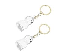Angoily 2pcs Pet Hair Keepsake Keychain Transparent Dog Shaped Memorial Case Compact Space-saving Design Stylish Bag Charm for Dog Hair Storage and Tribute