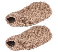 Angoily 2Pcs Plant Fiber Exfoliating Bath Gloves 21X11Cm Brown Shower Mittens for Deep Cleansing and Back Massage, Plant Hemp Material Bathing Accessories