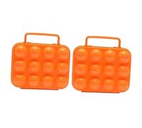 Angoily 2pcs Portable Egg Cases Plastic Egg Holders with Sealing Function in Orange for Hiking and Picnic