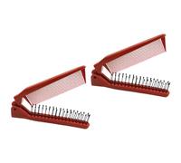 Angoily 2pcs Portable Folding Hair Brush Comb Compact Plastic Design Easy to Carry Small Travel Hair Brush for Men and Women Can Be Carried in Travel Bag