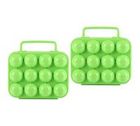 Angoily 2pcs Portable Folding Handle Carrier Storage Box for Kitchen Outdoor Use Container Green for Camping and Picnics