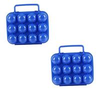 Angoily 2pcs Portable Folding Handle Plastic Egg Carrier Holder Storage Box for Eggs Camping Outdoor Use Kitchen Organisation