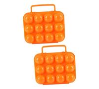 Angoily 2pcs Portable Folding Holder Storage Container for Kitchen and Outdoor Use Carrier Handle for Camping and Picnics Orange