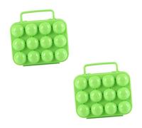 Angoily 2pcs Portable Folding Plastic Egg Carrier Holder Eggs Storage Box for Camping Outdoor Kitchen Use