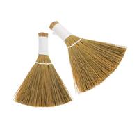 Angoily 2pcs Portable Small Handheld Broom with Extra Thick Bristles for Desk and Countertop Cleaning Lightweight Manual Desktop Mini Brooms for Office Kitchen and Household Use