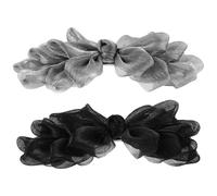 Angoily 2pcs Princess-style Hair Bow Clip Wedding Bowknot Headdress Decorative Spring Clips Delicate Mesh Hair Accessories for Women Bride Party