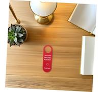 Angoily 2pcs PU Leather Please Do Not Disturb Door Signs for Office Hotel Meeting Rooms Single-sided Privacy Hanger with Clear English Message Fits Various Door Handles Modern Solid Color